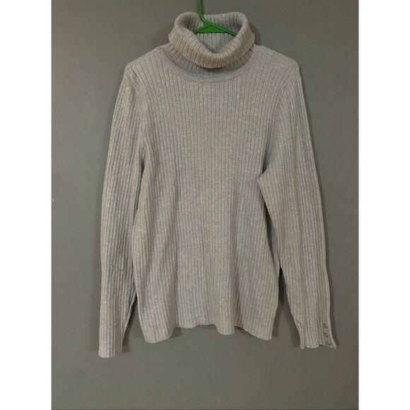 Croft & Barrow Grey Ribbed Turtleneck Sweater Size XXL NWOT - Picture 1 of 6
